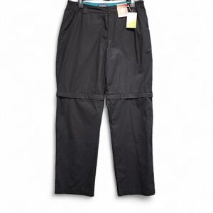 Mountain‎ Warehouse Quest Pants Womens 10 Black Convertible Zip Off UPF 50 NEW